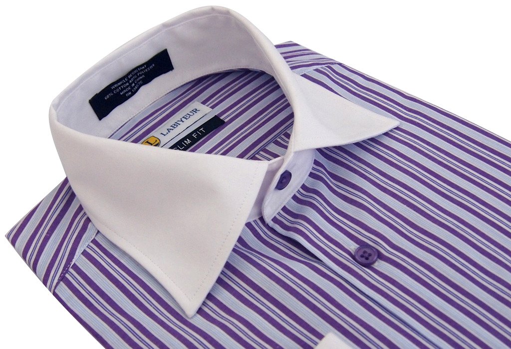 Premium Slim Fit Men's Dress Shirt - Spread Collar French Cuff Formal Shirt for Business & Special Occasions | Office Wear, Weddings & Evening Events