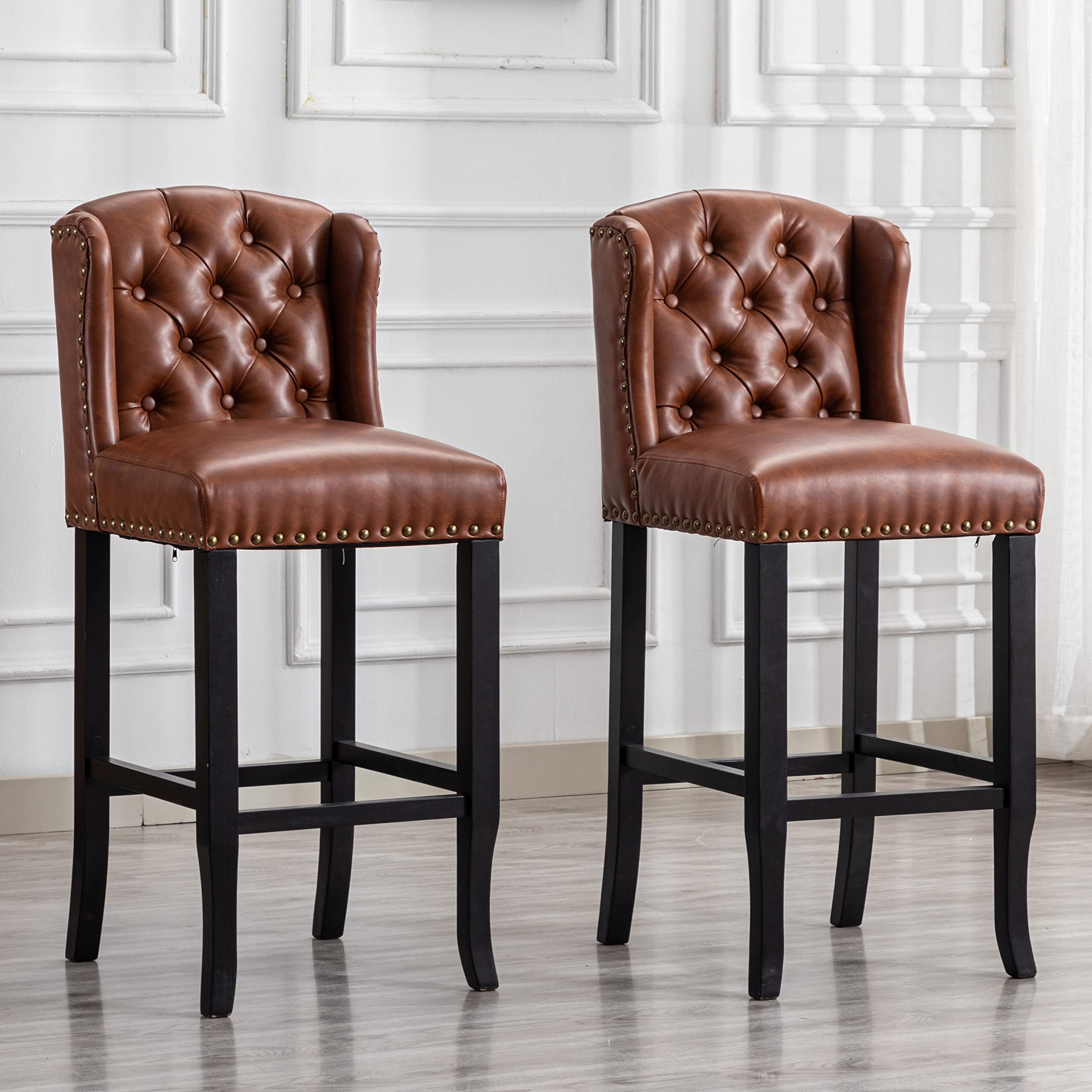 DUOMAY Modern Tufted Bar Stools Set of 2 - 30