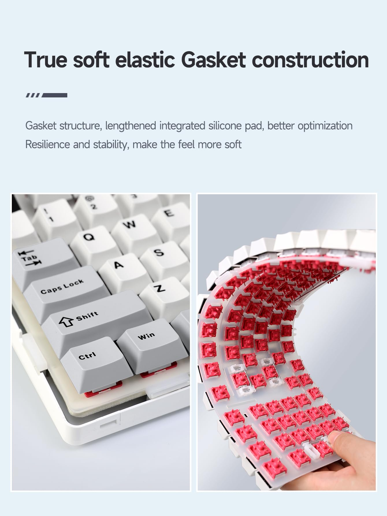 Aula F99 Mechanical Gaming Keyboard - 96% Layout, Gasket Mount, Hot-Swappable, RGB Backlit, Linear Switch, PBT Keycaps (Blue) - Perfect for PC, Mac Gaming & Office Work