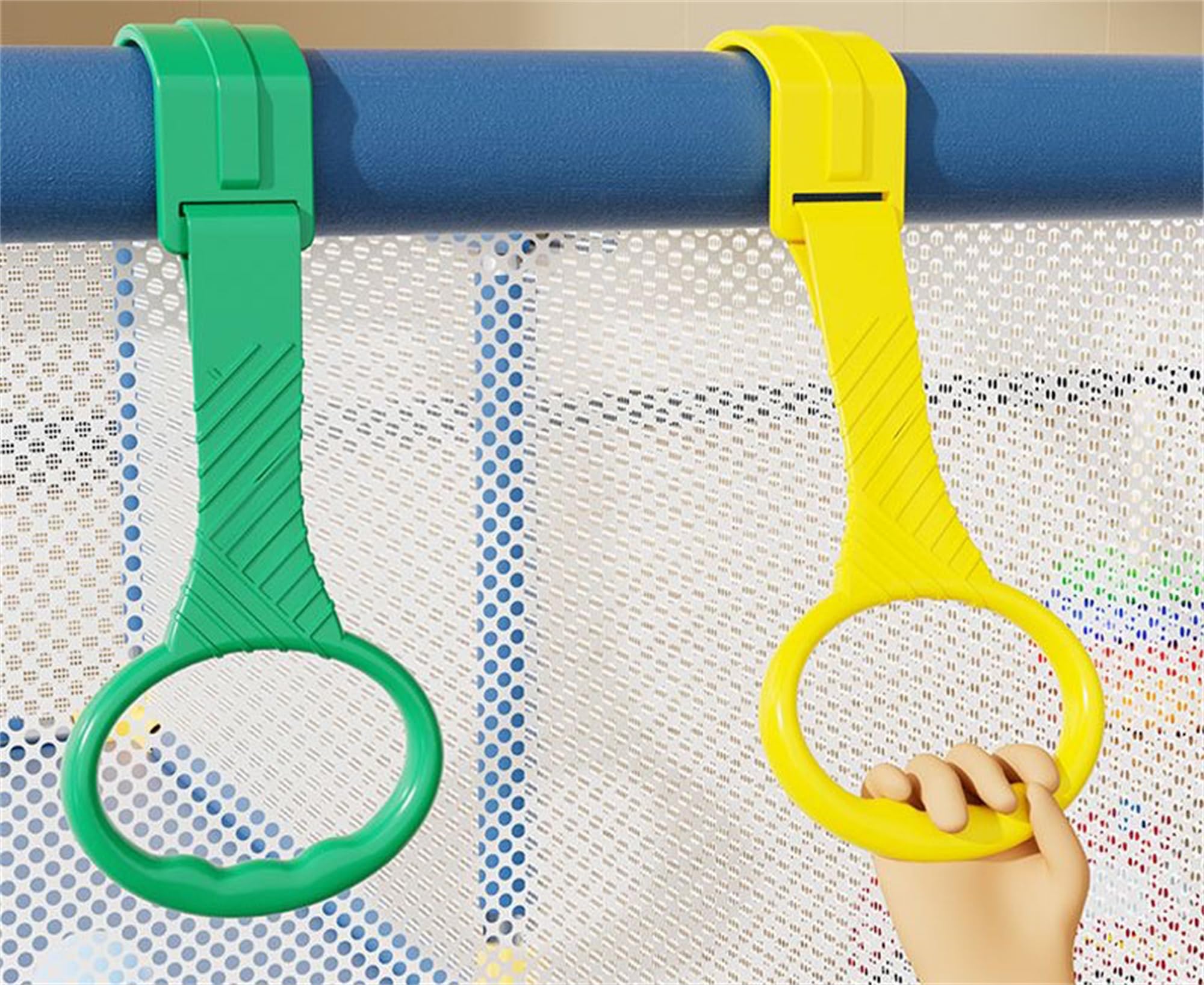 5pcs Baby Crib Pull Rings - Colorful Plastic Walk Assistant Rings for Infants & Toddlers - Help Baby Practice Standing & Walking - Perfect for Cribs, Playpens & Early Development Training (5 Colors)
