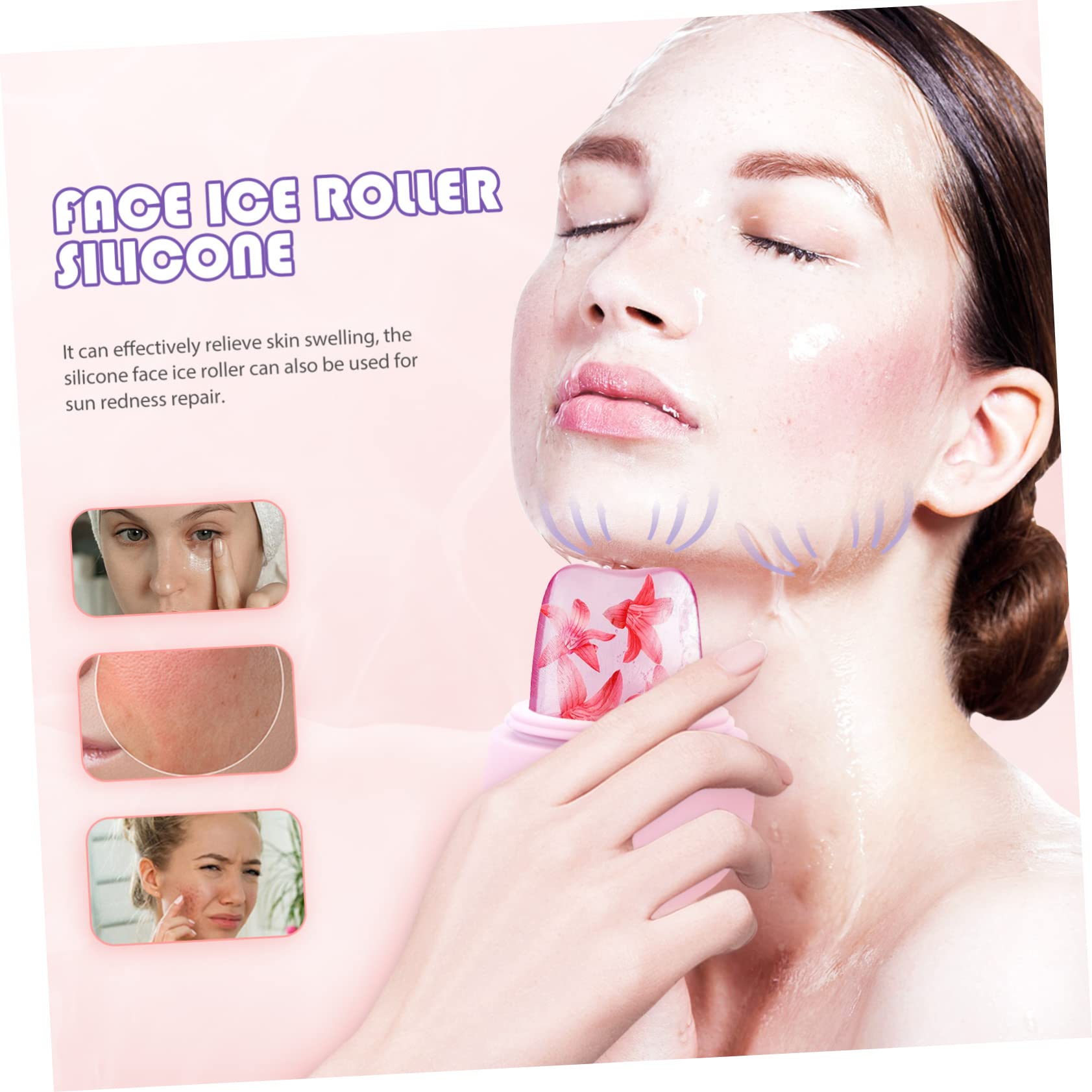 FOMIYES Silicone Ice Roller for Face - Cooling Facial Massager to Reduce Puffy Eyes, Shrink Pores & Soothe Skin | Perfect for Morning Routine, Post-Workout Recovery & Skincare Treatment