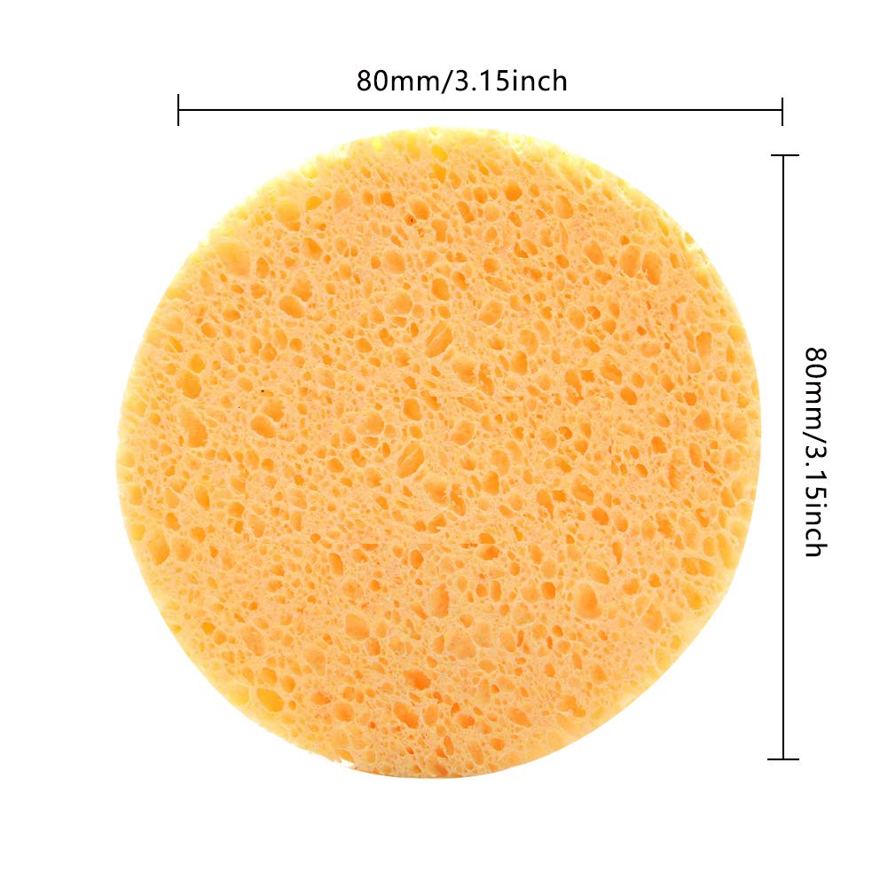 12Pcs Large Reusable Natural Face Sponges - Makeup Remover & Cleansing Puff for Facial Cleaning, SPA & Daily Skincare | Eco-Friendly Cellulose Sponge Pads for Gentle Exfoliation & Deep Cleansing | Perfect for Makeup Removal, Face Mask Application & Sensitive Skin Care