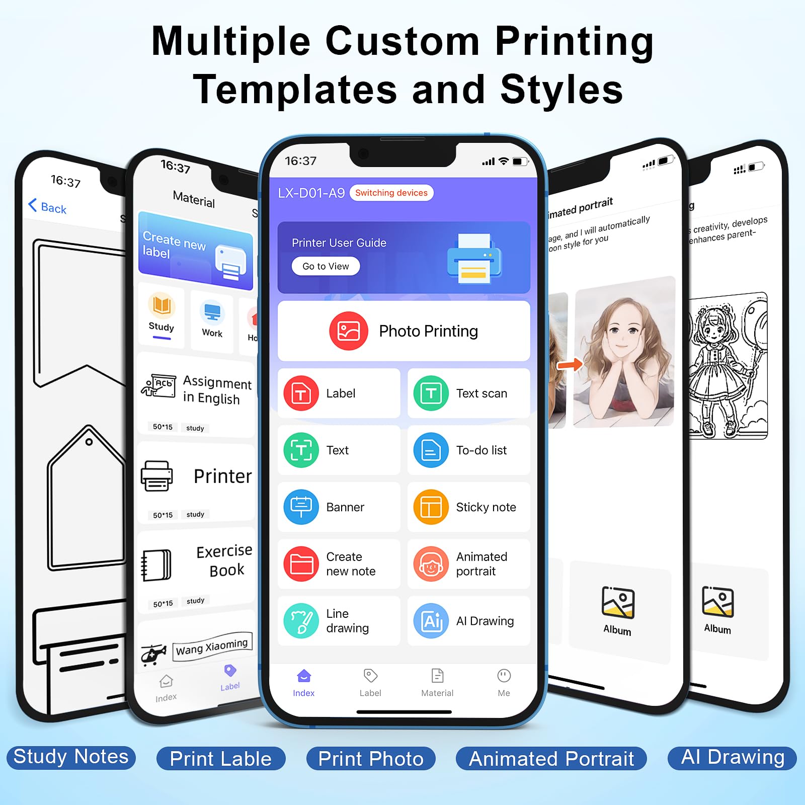 Thermal Label Printer with Bluetooth - Portable Label Maker Machine with Tape for Home, Office, School & Kitchen Organization | Perfect for Storage, Pantry, Filing & Shipping Labels