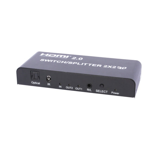 2x2 HDMI 2.0 Matrix Switch Splitter - 4K 60Hz 2 Input 2 Output with Remote Control for Home Theater, Gaming & Multi-Room Video Distribution