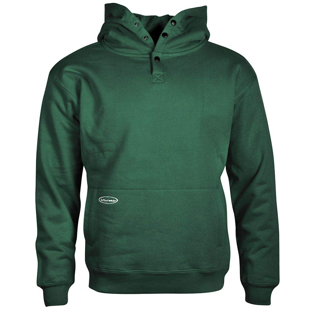Arborwear Men's Heavy Duty 100% Cotton Fleece Hooded Pullover Sweatshirt with Handwarmer Pouch - Warm Workwear for Outdoor Jobs, Construction & Winter Activities