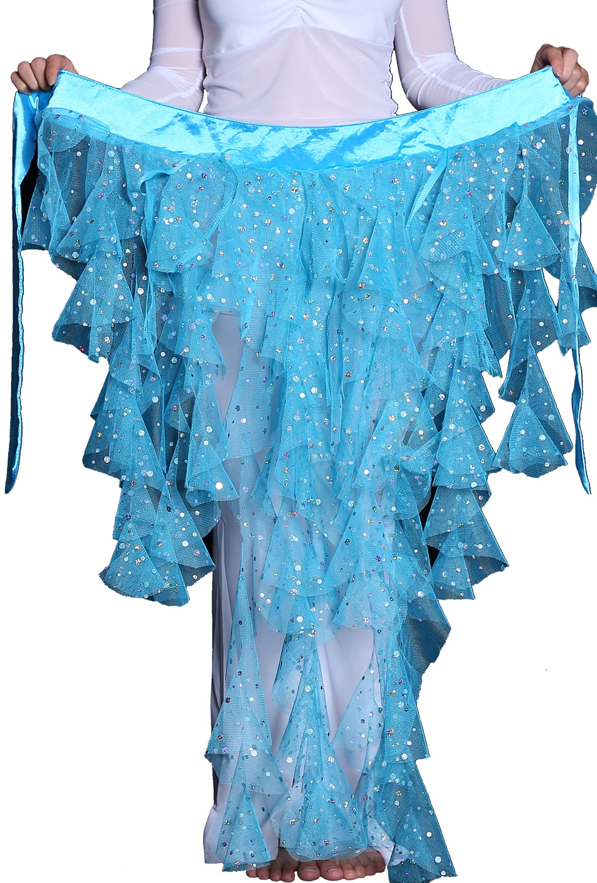 Women's Belly Dance Hip Scarf Skirt with Fox Triangle Waving Cut & Tassel Details - Perfect for Performances, Practice, and Festive Events