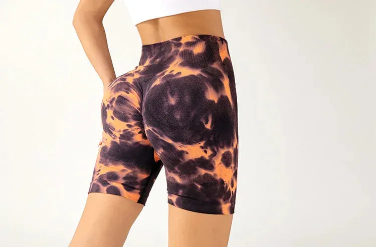 High Waisted Yoga Pants for Women - Tummy Control & Butt Lifting Workout Shorts - High Elasticity Drip Dyed Fitness Leggings - Perfect for Gym, Running, Yoga & Lounge Wear