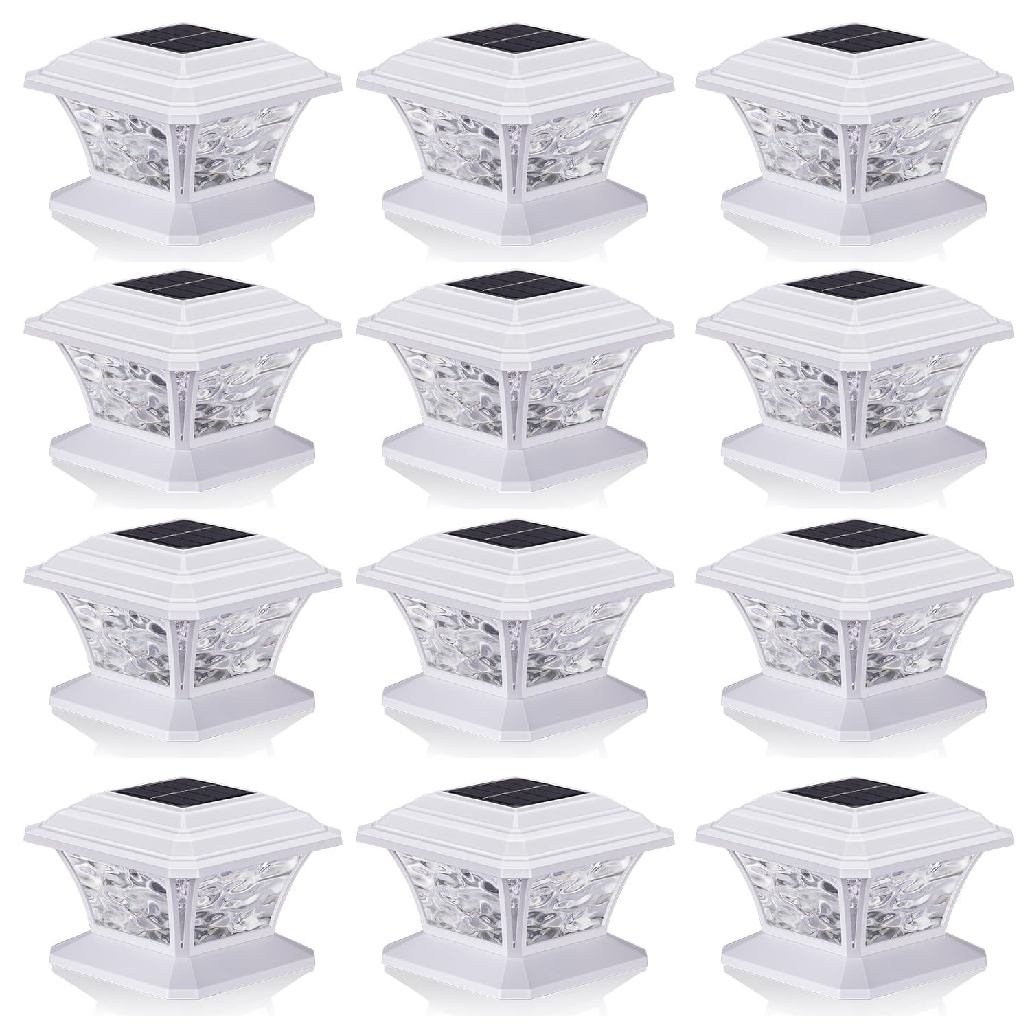 Solar Post Cap Lights - Warm White & RGB Color Changing, 9 Colors, 20 Lumens, IP65 Waterproof for 3.5x3.5