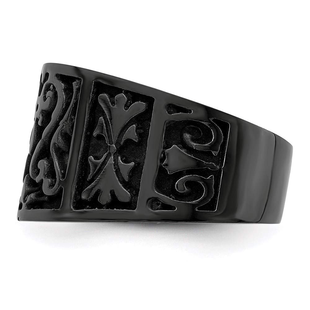 Men's Black Titanium Flat Casted 14mm Ring - Durable & Stylish Fine Jewelry for Men - Perfect Gift for Husband, Boyfriend, Anniversary - Ideal for Weddings, Date Nights & Formal Events