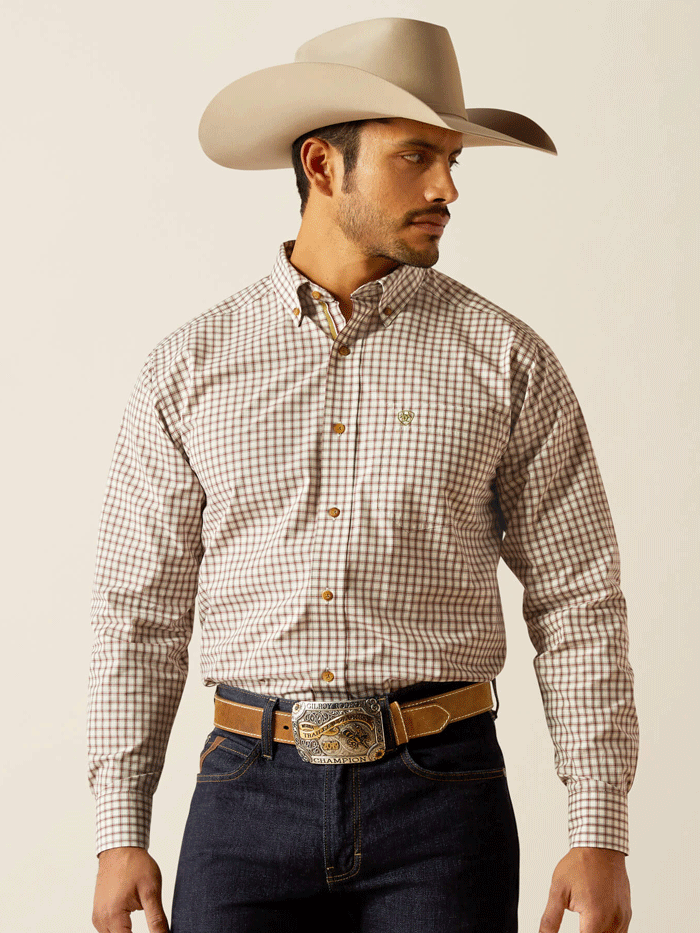 Ariat Men's Pro Series Sultan Classic Fit Shirt - Off White Natural | Western Shirt for Rodeo, Ranch Work & Casual Wear
