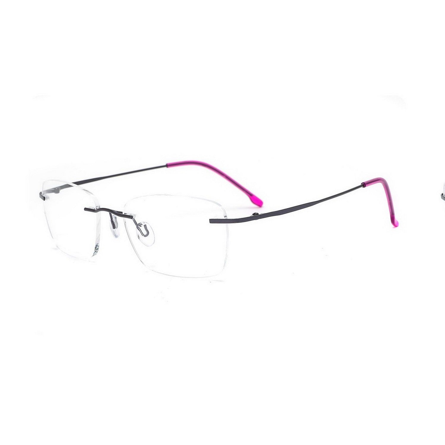 Stylish Rimless Glasses Frame - Wide Rectangle Unisex Eyewear for Men & Women | Perfect for Reading, Work & Fashion Accessories
