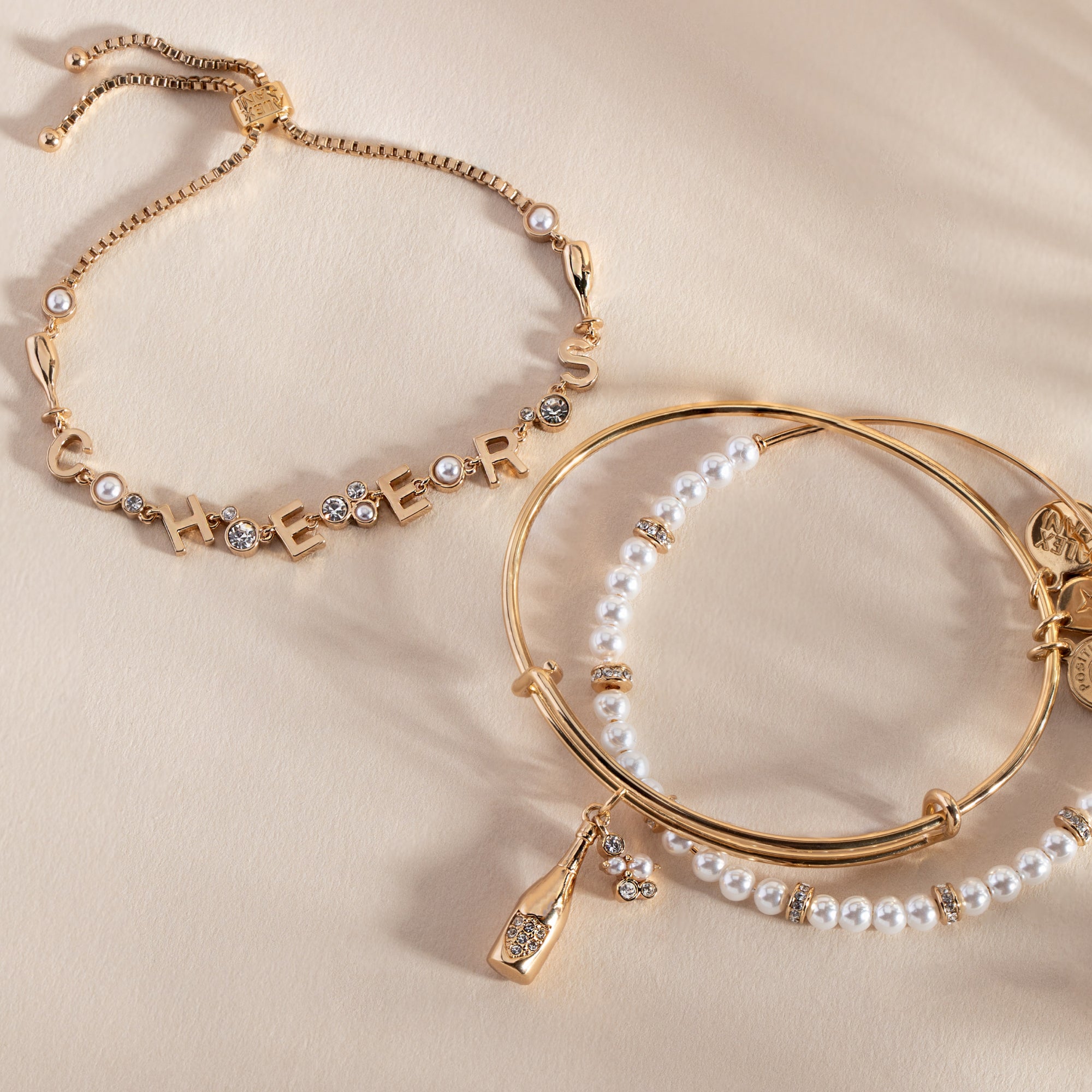 Elegant Champagne Gold Bangle Bracelet for Women - Perfect for Weddings, Parties & Special Occasions