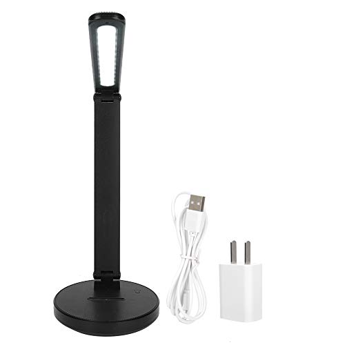 Dimmable LED Desk Lamp with USB Charging Port - Eye-Caring Table Light for Office, Nail Art, Tattoo & Makeup (Black, US Plug 110-240V) - Perfect for Home Office, Salon & Beauty Studio Workspaces