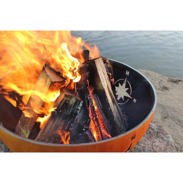 Portable Outdoor Navigator Fire Pit - Stainless Steel Camping Fire Bowl for Backyard, Patio & Beach - Perfect for Bonfires, S'mores & Outdoor Gatherings