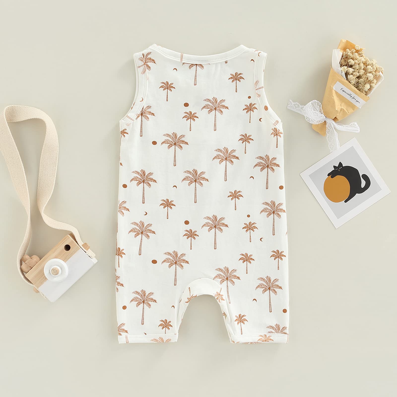 HengShunRui Baby Romper Sleeveless Jumpsuit - Cute Print Outfit for Newborn Boys & Girls 0-12 Months | Summer Infant Clothes for Playtime, Beach & Family Photos