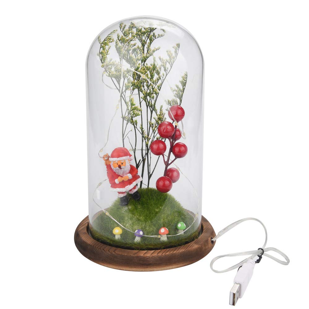 Sanamity 2021 New Halloween & Christmas Decorations - LED Wire Lamp, Miniature Scene Ornaments with Santa Claus & Red Berries - Perfect for Holiday Home Decor, Party Supplies, and Festive Gift Ideas