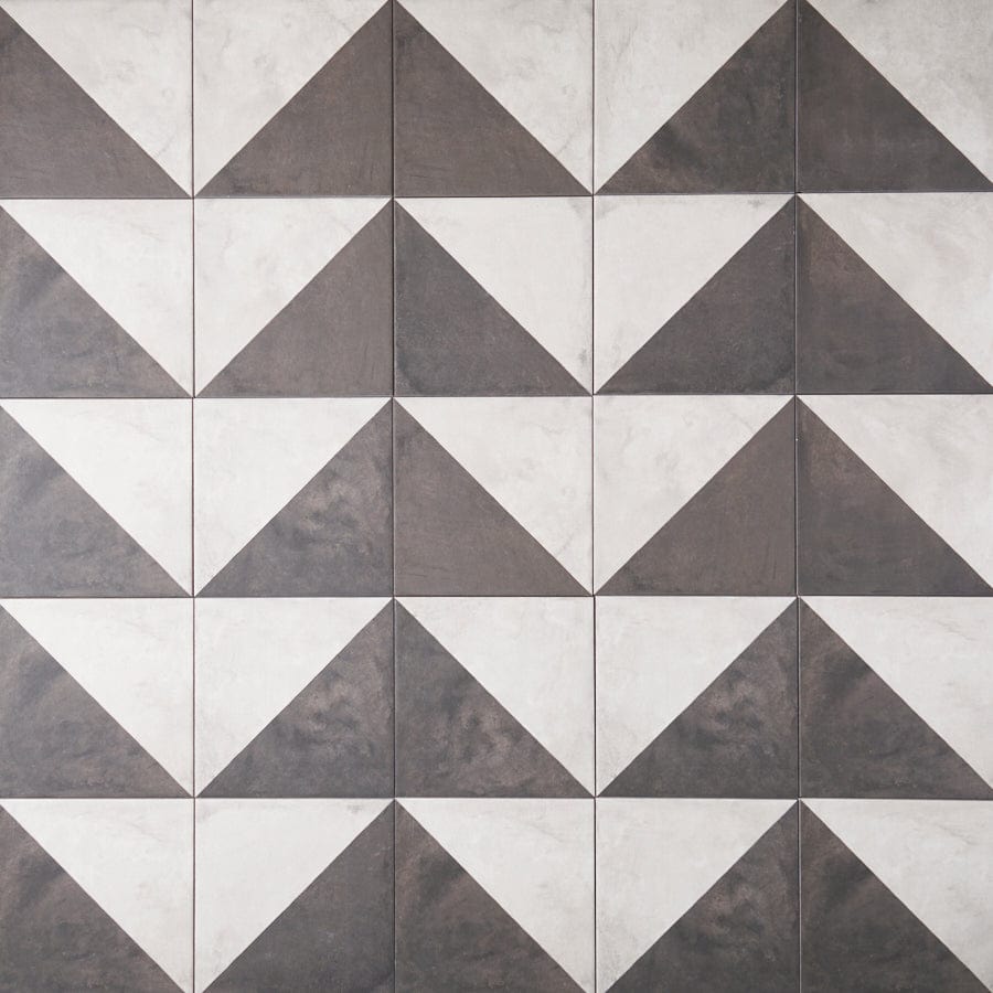 Neds Beach Encaustic Look Square Tile - Premium Porcelain Floor and Wall Tile for Bathroom, Kitchen, and Living Room Decor