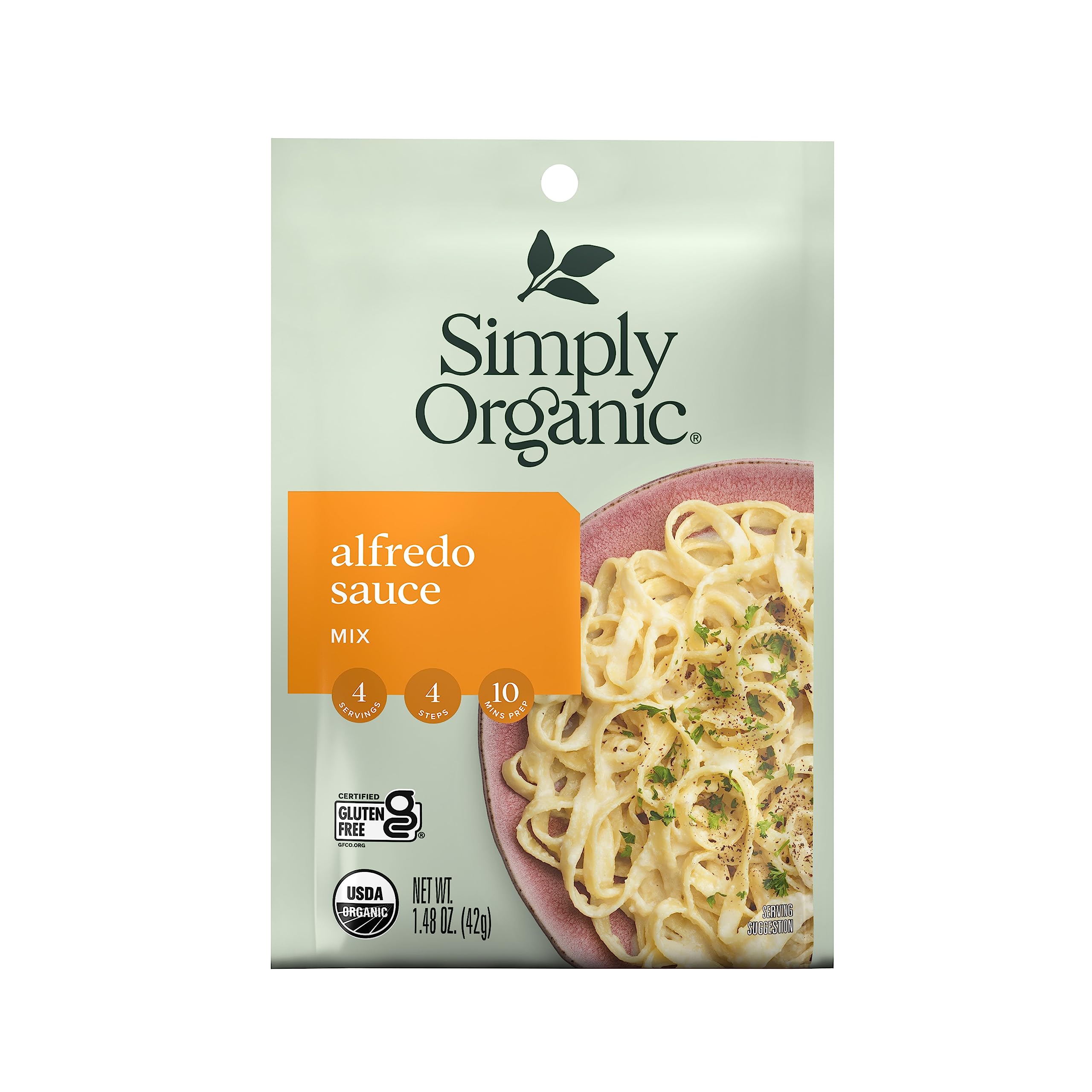 Organic Alfredo Sauce Mix - Certified Organic, Gluten-Free, Non-GMO | 1.48 oz (Pack of 12) | Perfect for Pasta, Pizza & Creamy Italian Dishes