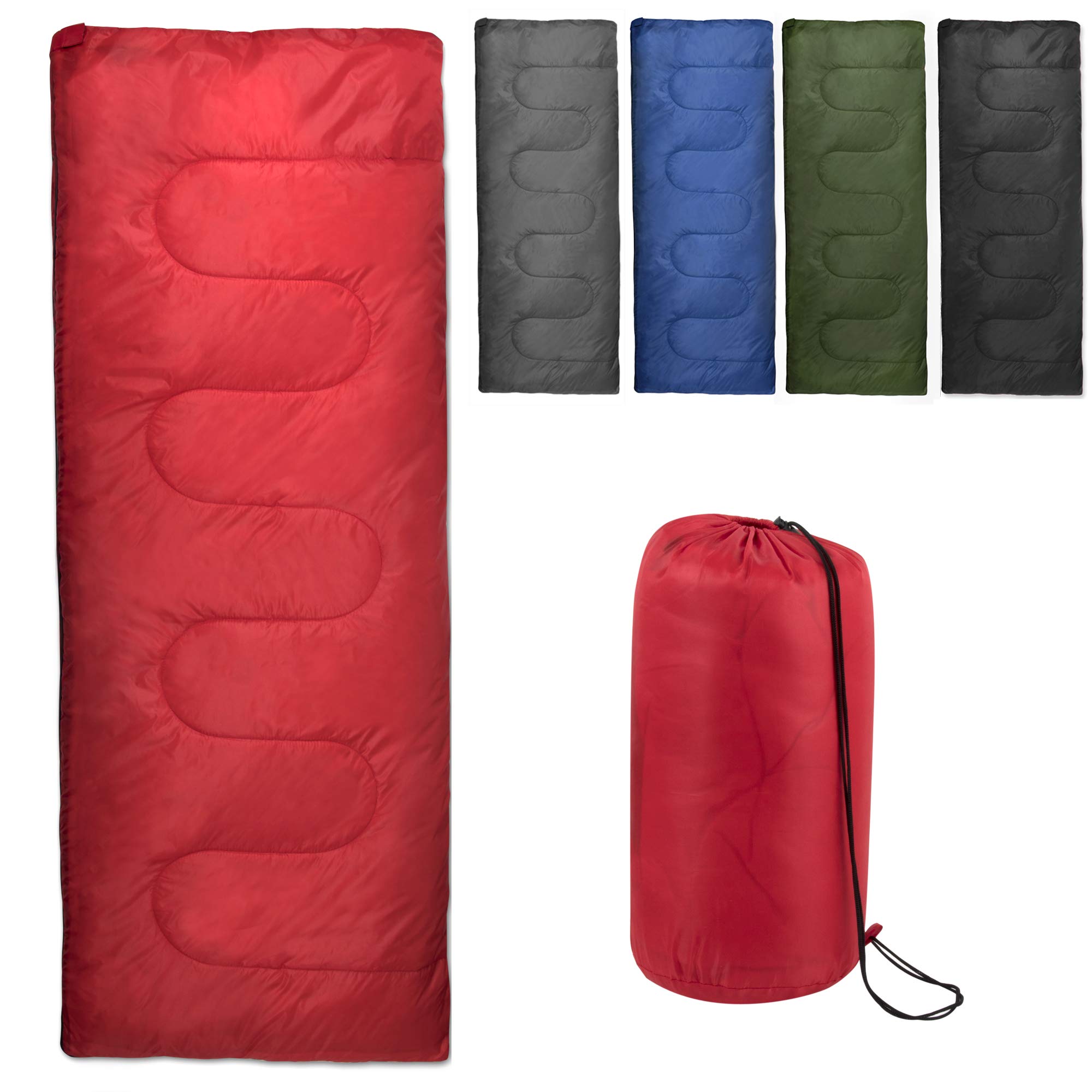 10 Pack Envelope Sleeping Bags for Adults - 4 Season Lightweight Warm & Cold Weather Sleeping Bags - Indoor Outdoor Camping, Backpacking, Hiking, Emergency Survival Gear