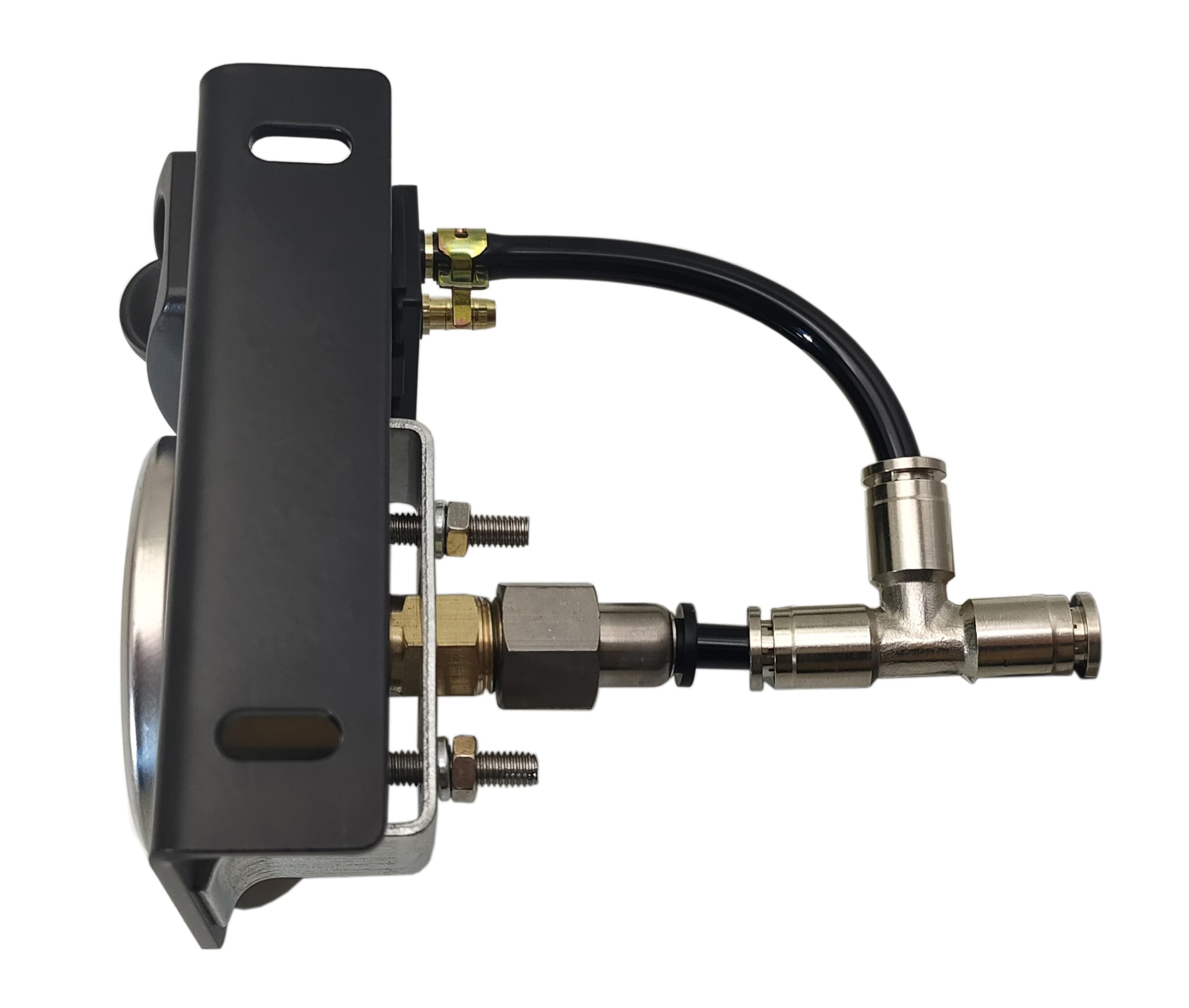 NYSUS Cab Single Air Gauge Control Kit with Paddle Valve & Air Fittings - Air Suspension Controller for Trucks & SUVs - Perfect for Custom Suspension Setup & Ride Height Adjustment
