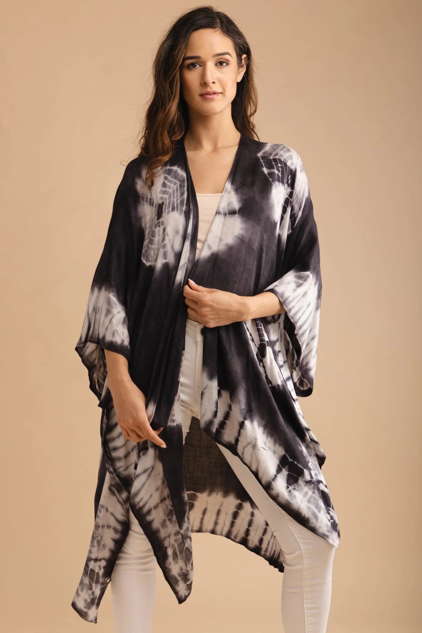 Stylish Tie Dye Ruana Shawl - Boho Chic Womens Wrap - Perfect for Beach Cover Up, Music Festivals & Cozy Evenings