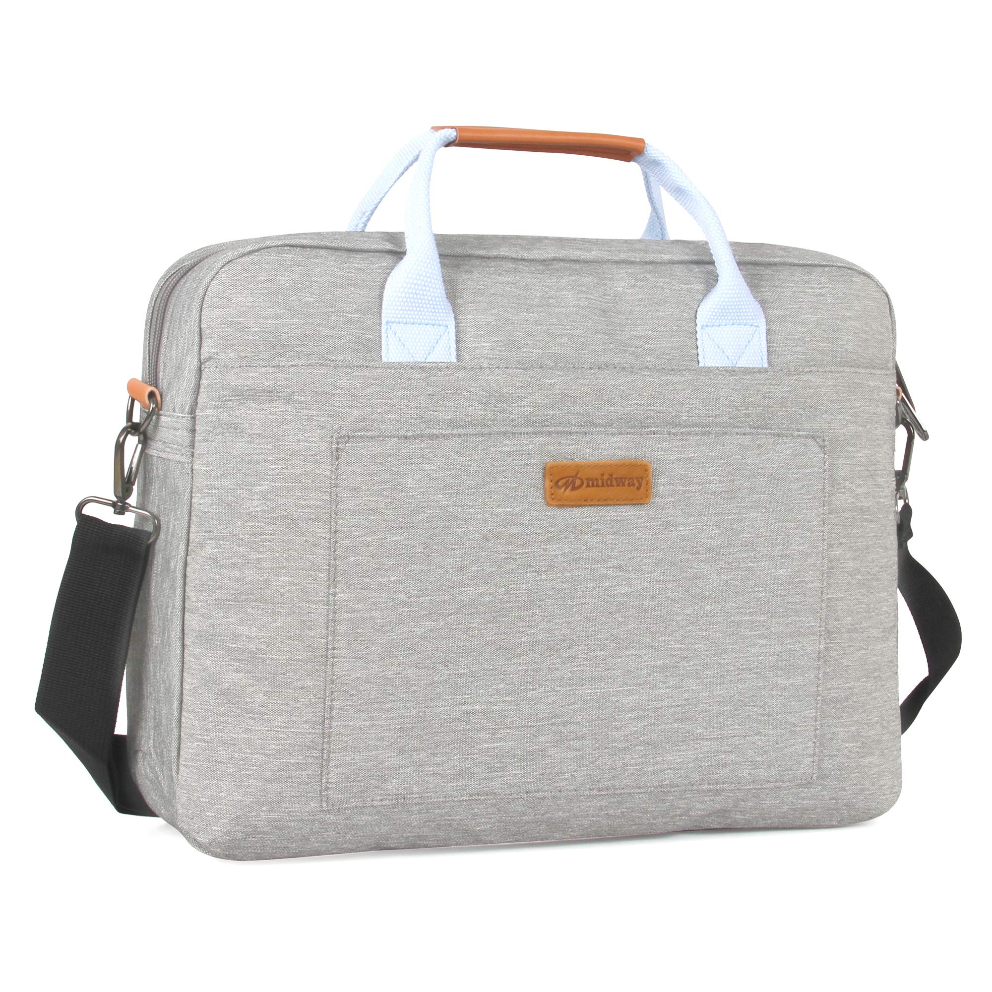 Kamlui 15.6 Inch Shockproof Laptop Bag with Adjustable Shoulder Strap - Water Resistant Computer Case for MacBook Air, Dell, HP, Lenovo, Samsung Notebook - Perfect for Work, School & Travel (Gray)
