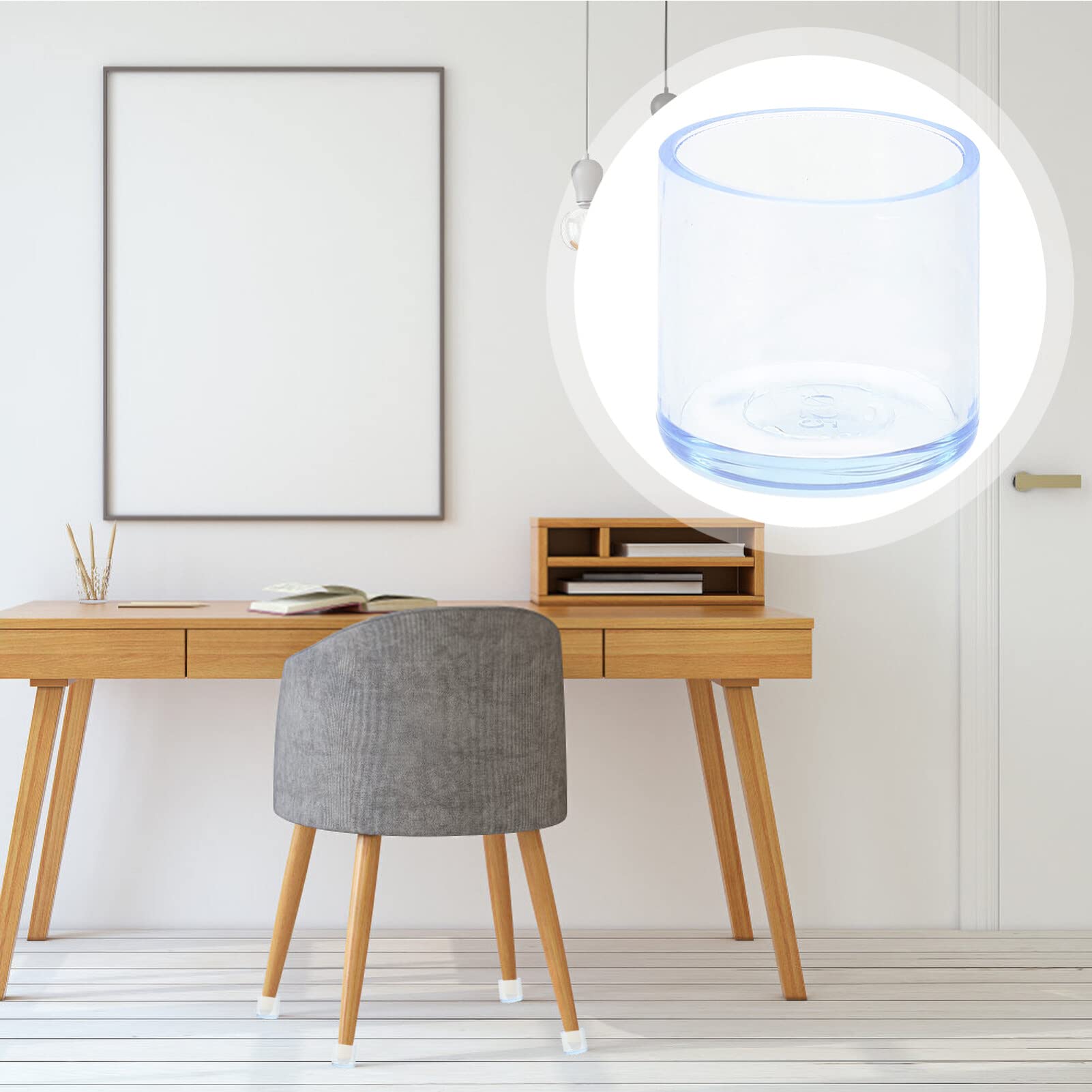 OSALADI 30-Piece Clear Furniture Leg Protectors - Transparent Chair Glides for Hardwood Floors, PVC Floor Sliders for Chairs & Tables - Prevent Scratches & Noise in Home, Office, Restaurant