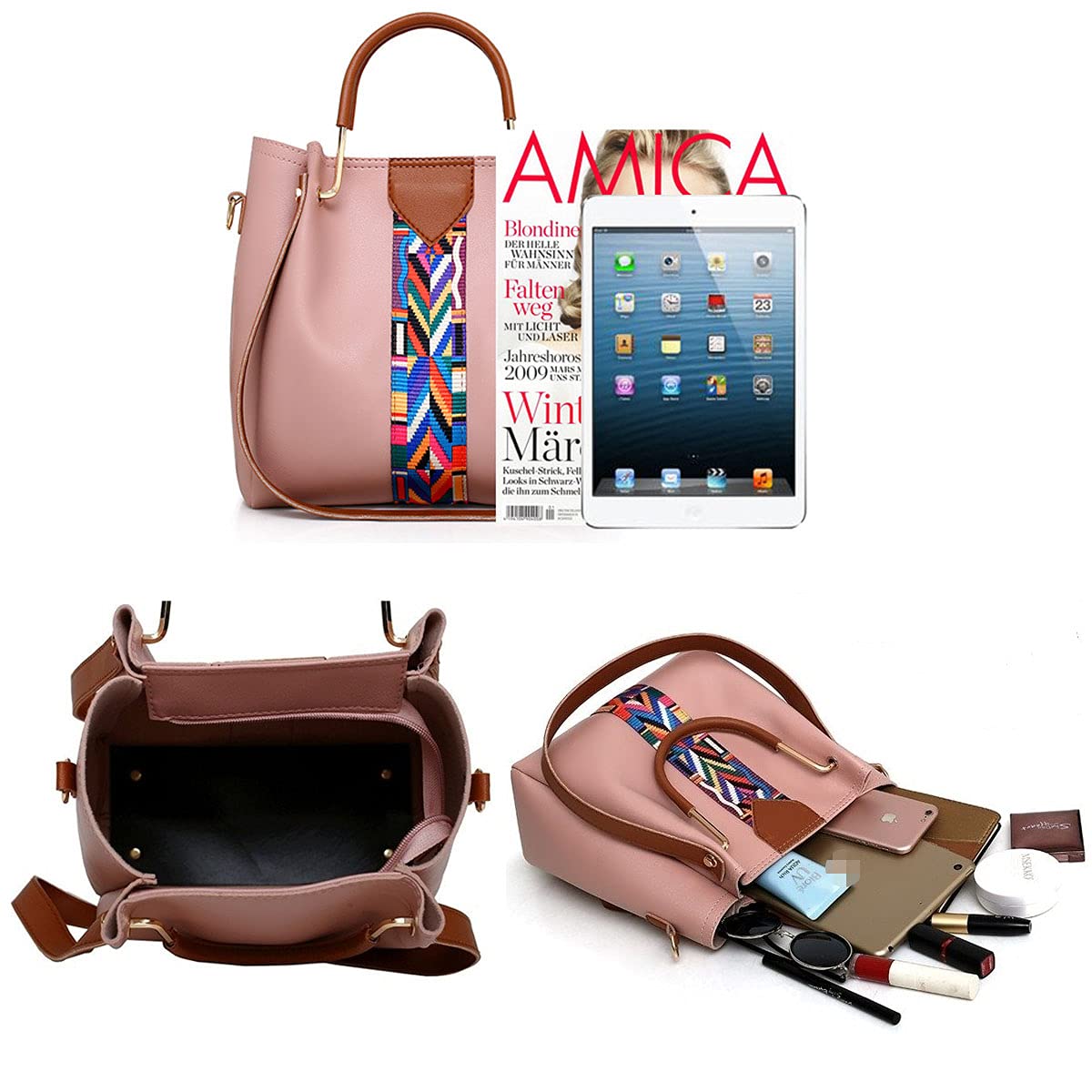 Stylish 4-Piece Women's Handbag Set - Shoulder Bags, Top-Handle Purses, Tote & Satchel for Everyday Use | Perfect for Work, Travel and Casual Outings