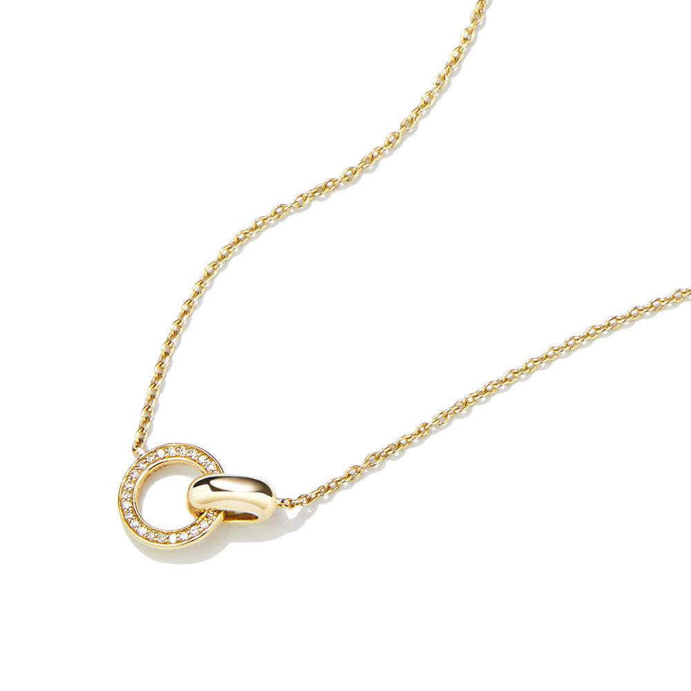 Lab Grown Diamond Interlocking Love Necklace - 14K Gold Pendant for Women, Anniversary & Valentine's Day Gift, Perfect for Romantic Occasions & Special Moments