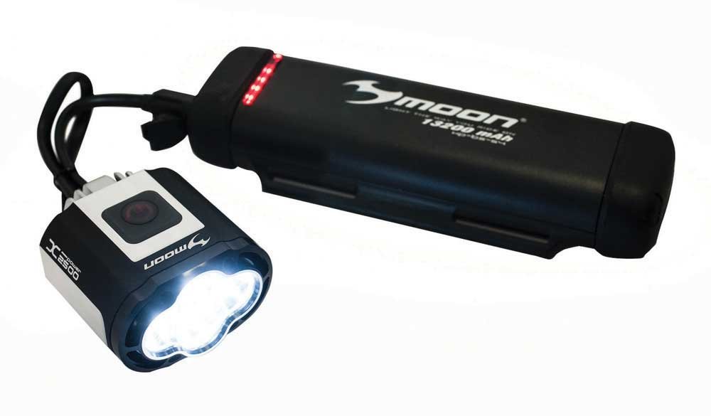 Moon Sports Bike Lights Set - High Visibility LED Bicycle Headlight and Taillight with Universal Mounting Adapters for Night Cycling, Commuting & Road Safety