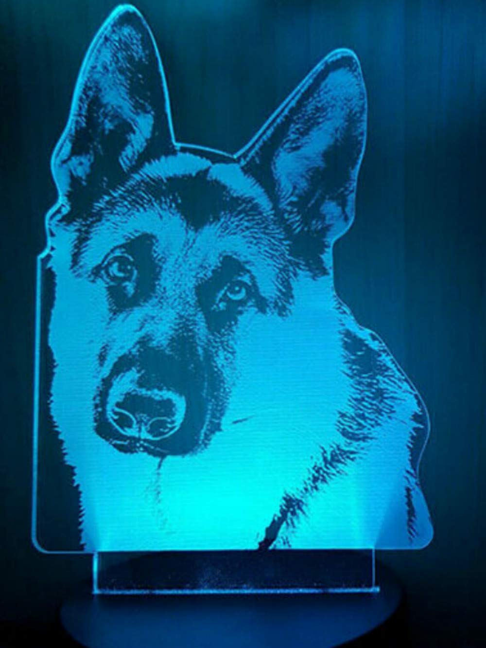 3D German Shepherd Dog Wolf Night Light Lamp - 7 Color Changing LED Touch Control USB Powered, Acrylic ABS Base, Home Office Desk Decor, Gift for Dog Lovers (Perfect for Bedroom, Nursery, Gaming Room & Night Light)