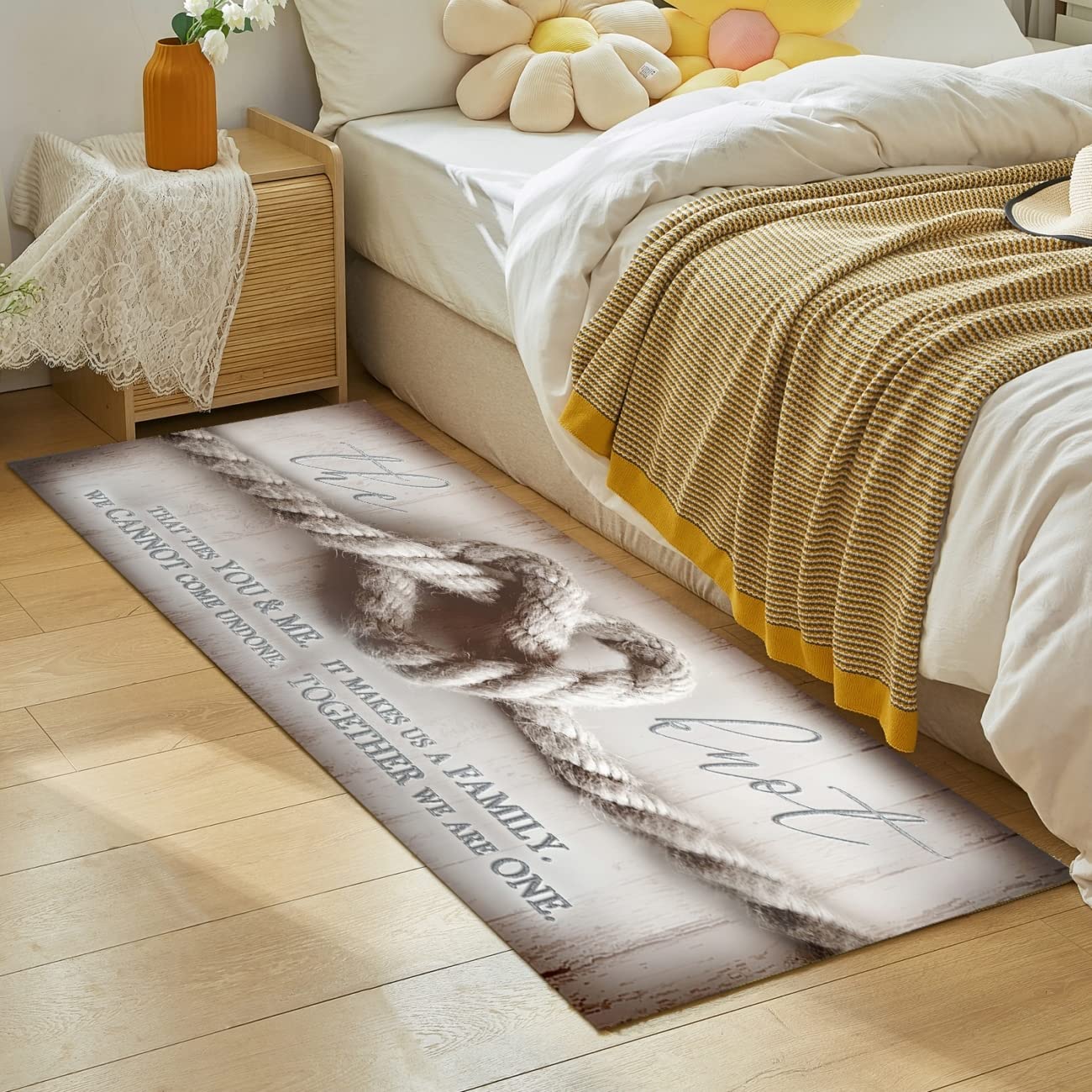 Non-Slip Rubber Backed Rustic Kitchen Runner Rug - 60