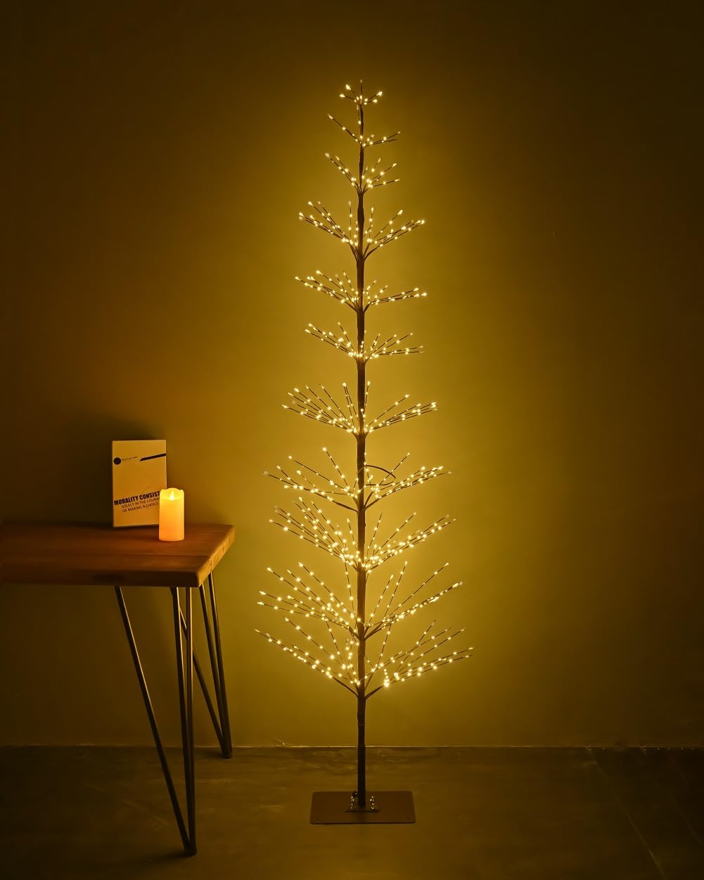 7ft 736-LED Birch Tree Light - Warm White Artificial Christmas Tree for Indoor & Outdoor Holiday Decor, Home Party, Festival, Garden & Patio Use