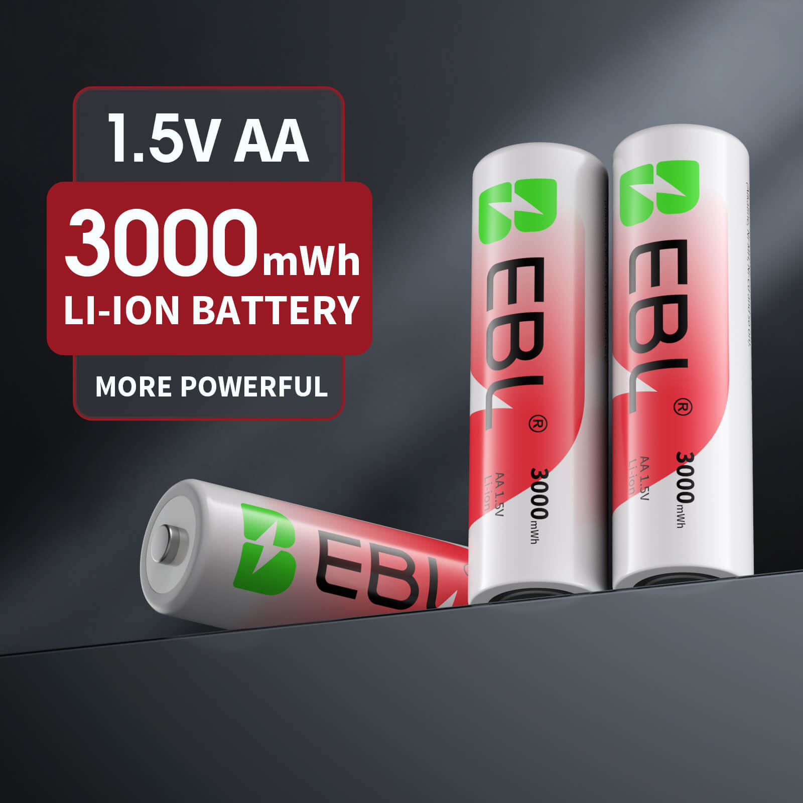 EBL Rechargeable Lithium AA Batteries 8-Pack with Universal USB Charger - High Capacity 3000mWh Long-Lasting Power for Cameras, Flashlights, Toys and Electronics - Eco-Friendly Alternative to Alkaline Batteries