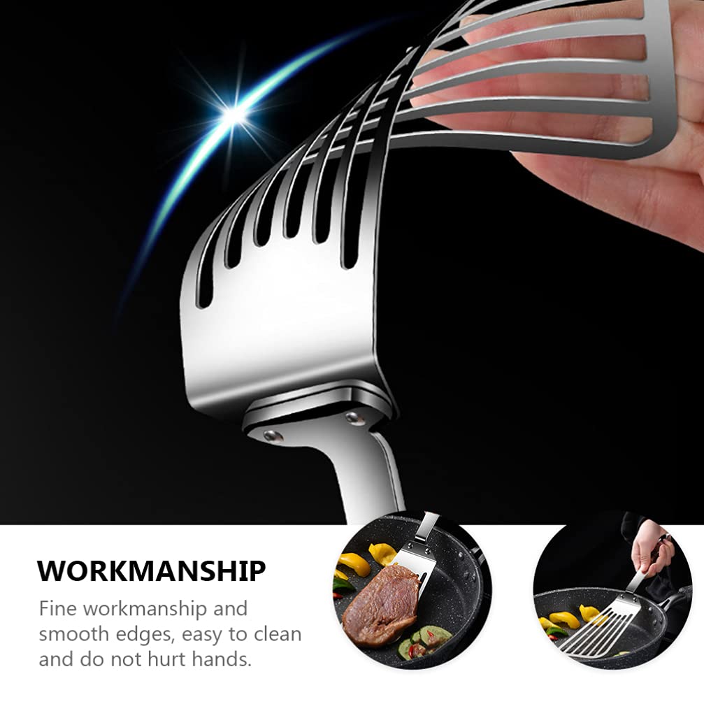 DOITOOL Stainless Steel Grill Spatula - Nonstick BBQ Turner, Silicone Fish Flipper & Cheese Scraper - Perfect for Outdoor Grilling, Kitchen Cooking & Camping Accessories