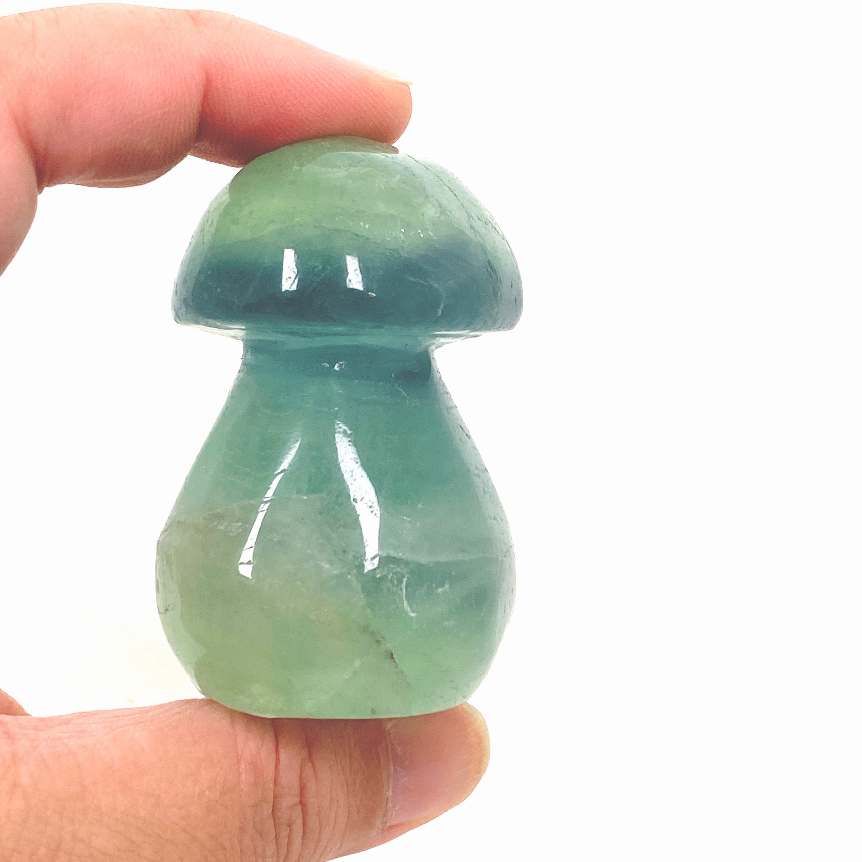 Natural Green Fluorite Mushroom Carving - GFM 01 Crystal Decor for Home, Office & Meditation Space | Healing Stone & Spiritual Gift