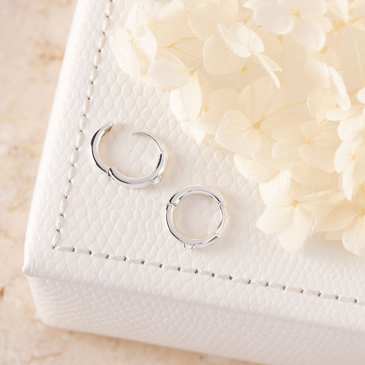 Comet White Topaz Huggie Earrings - Elegant & Dainty Hoop Earrings for Women, Perfect for Everyday Wear & Special Occasions