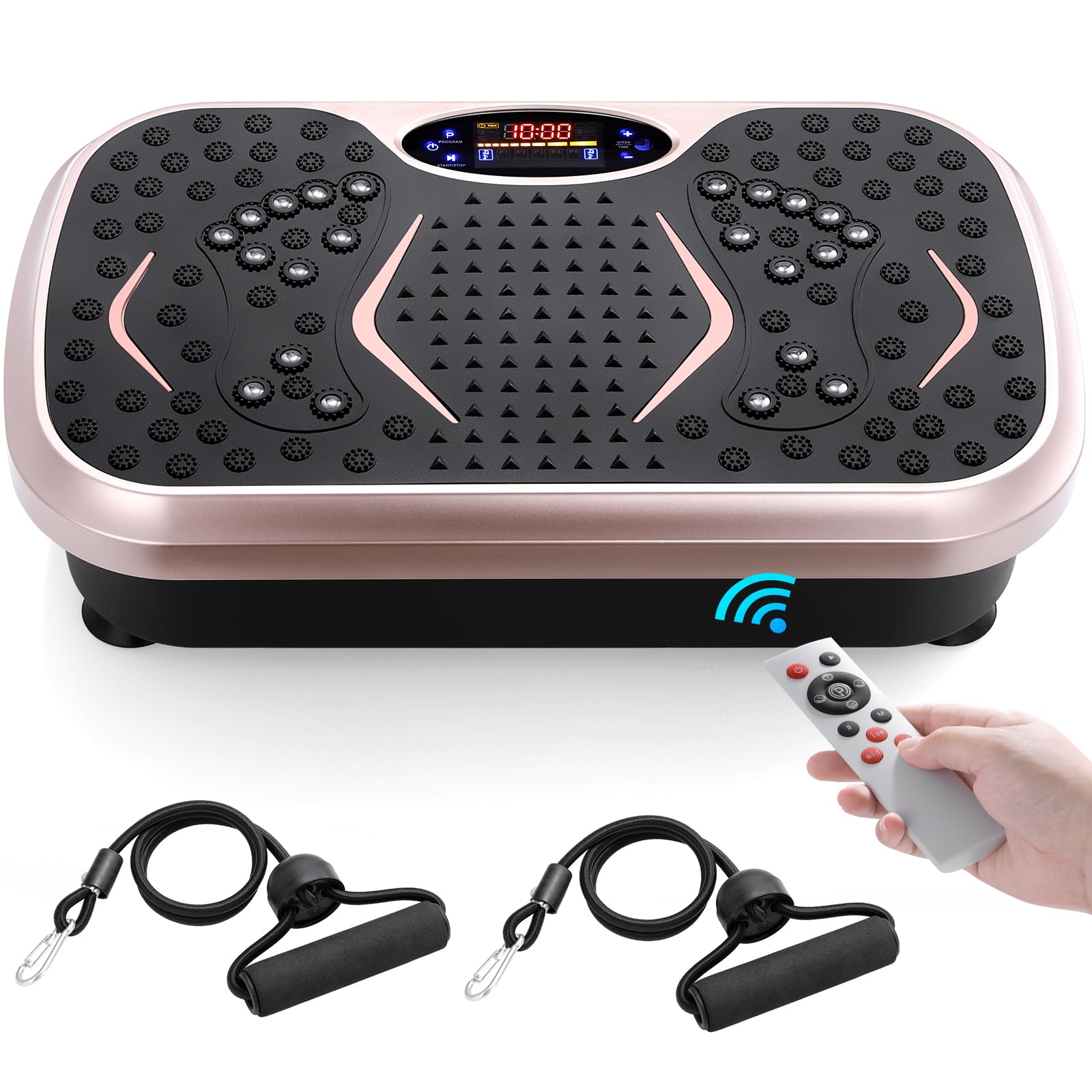 Arlopu 3D Vibration Plate Exercise Machine - Whole Body Workout Equipment for Weight Loss & Lymphatic Drainage | Home Gym Fitness Platform with Resistance Bands | Perfect for Home Workouts, Muscle Recovery & Cellulite Reduction