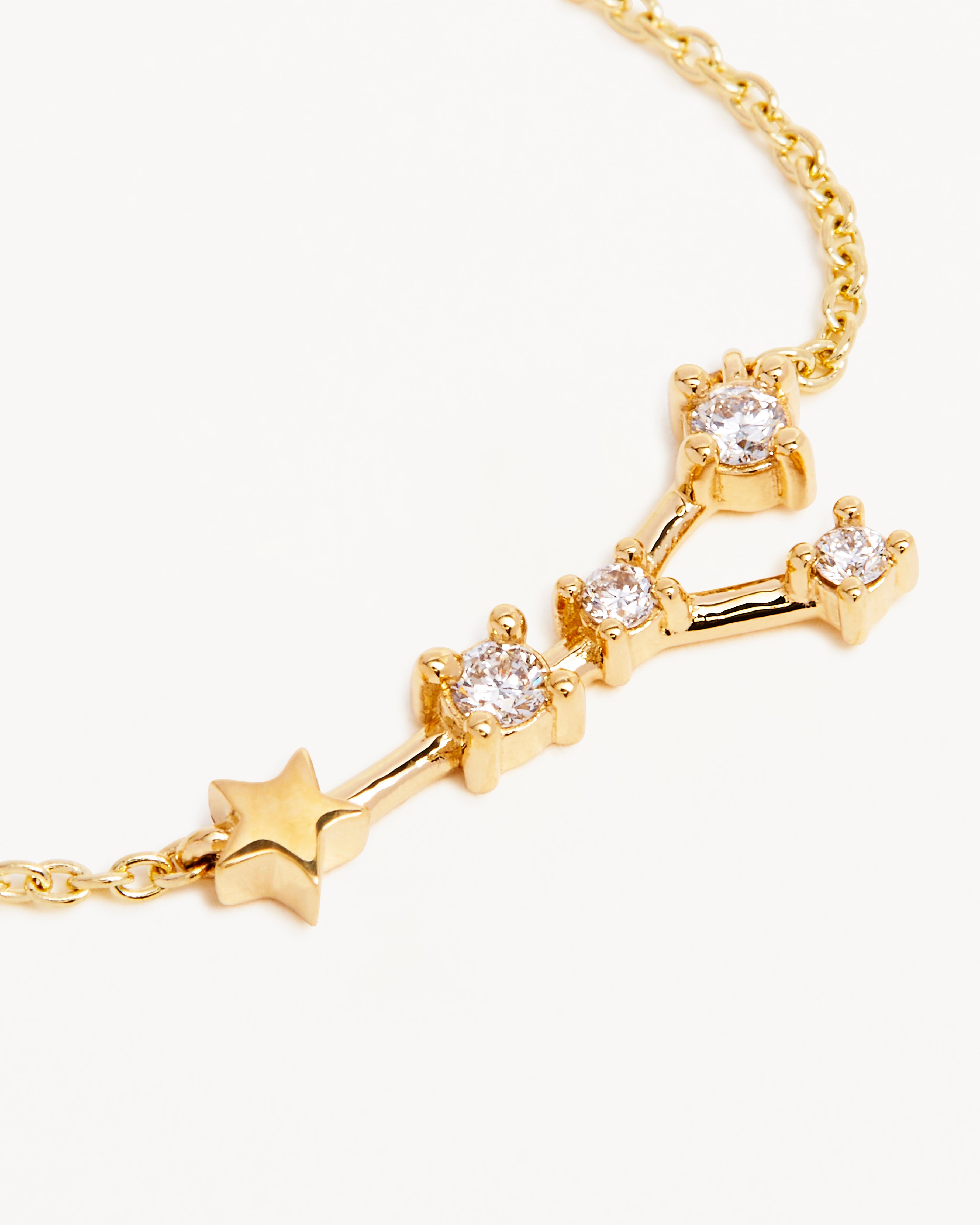 14K Solid Gold Starry Night Zodiac Constellation Diamond Necklace - Cancer Zodiac Sign Jewelry for Women, Perfect Birthday Gift & Anniversary Present for Her | Elegant Everyday Wear & Special Occasions