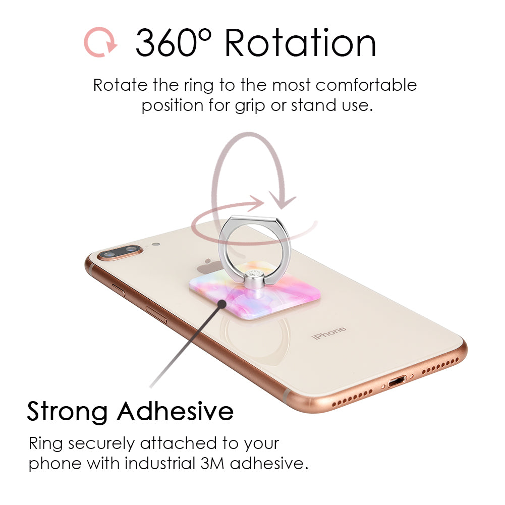 Pastel Tie Dye Grip Ring for Women - Non-Slip Silicone Phone Holder - Perfect for Yoga, Running, Workouts & Outdoor Activities