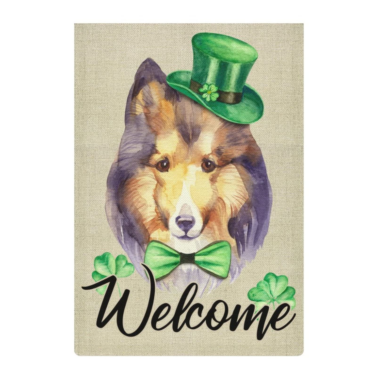 St. Patrick's Day German Shepherd Garden Flag - Irish Themed Yard Decor for Farmhouse, Outdoor & Indoor Use - Perfect for Holiday Celebrations, Patio, Lawn & Home Decoration