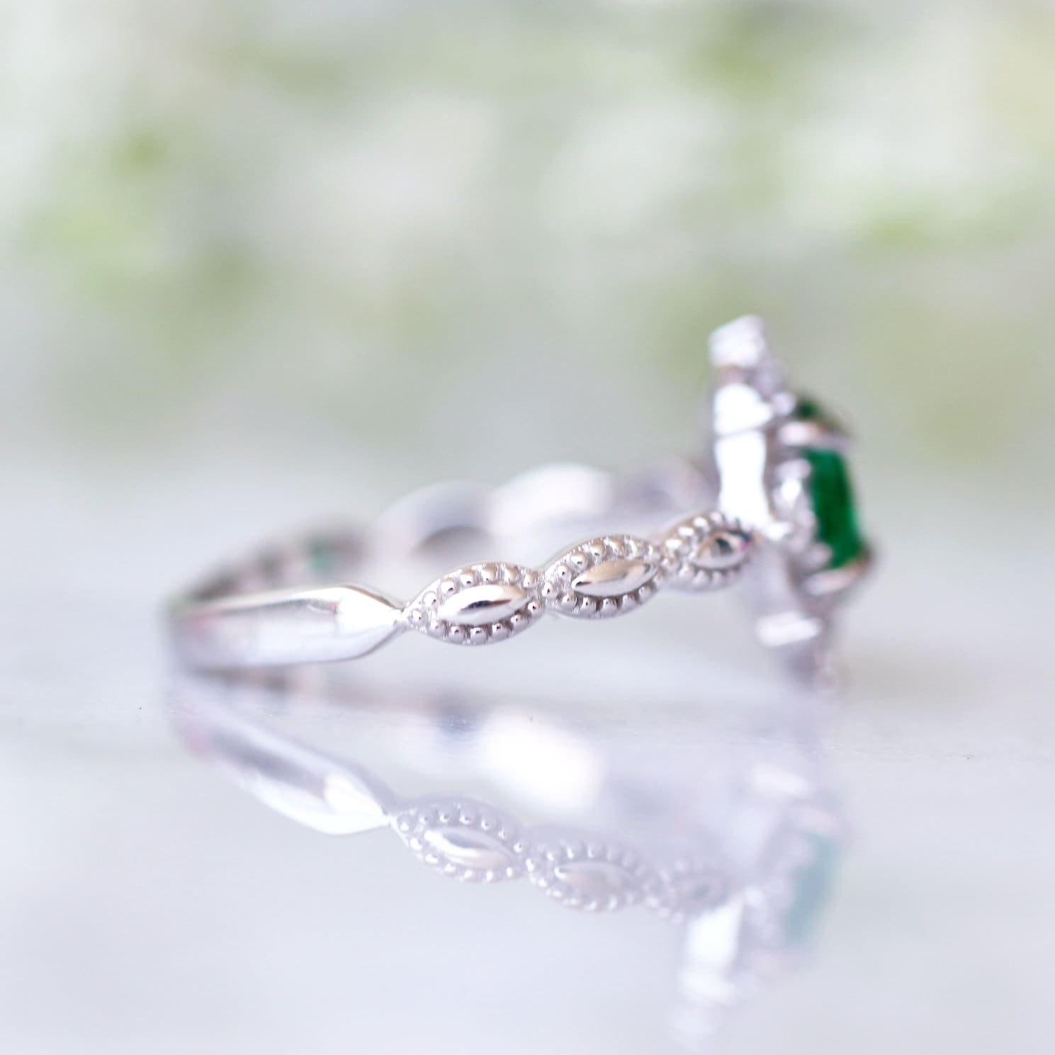 Emerald Sterling Silver Ring for Women - Elegant Claire Jewelry for Engagement, Wedding & Everyday Wear