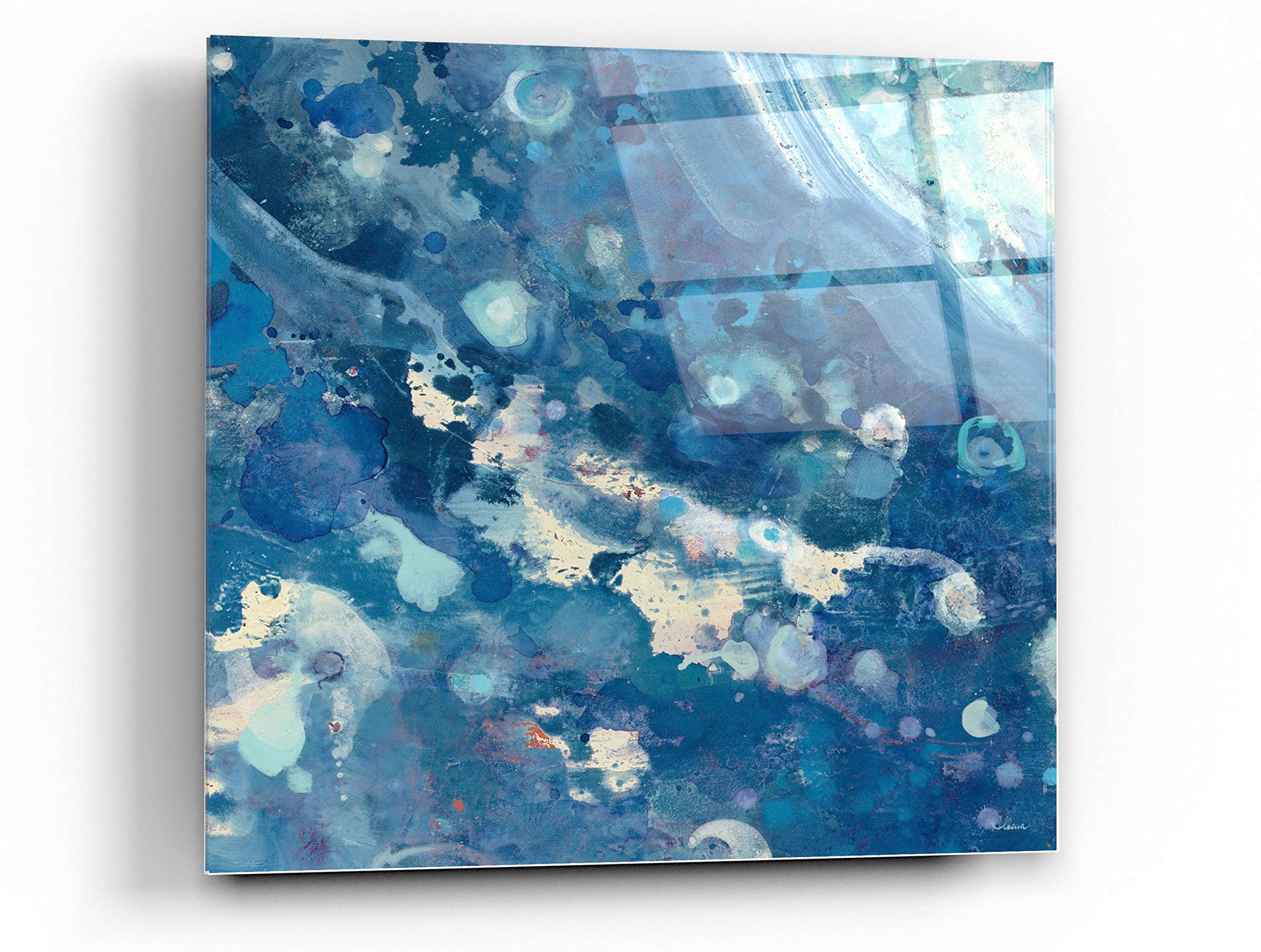 Albena Hristova 'Water III' Acrylic Glass Wall Art - 24x24 Inches Modern Abstract Painting for Living Room, Bedroom & Office Decor