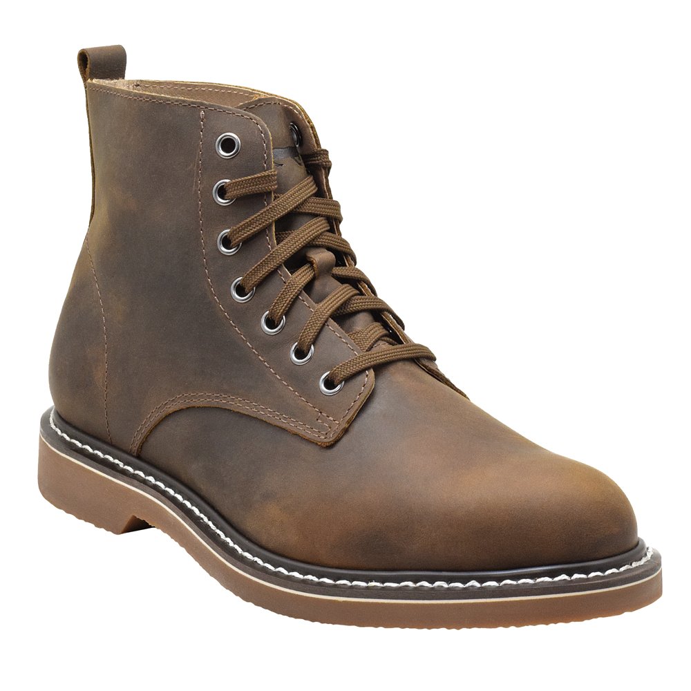 Golden Fox 6 Inch Boondocker Work Boots for Men - Durable Leather Service Boots with Slip-Resistant Sole - Perfect for Construction, Hiking & Outdoor Work