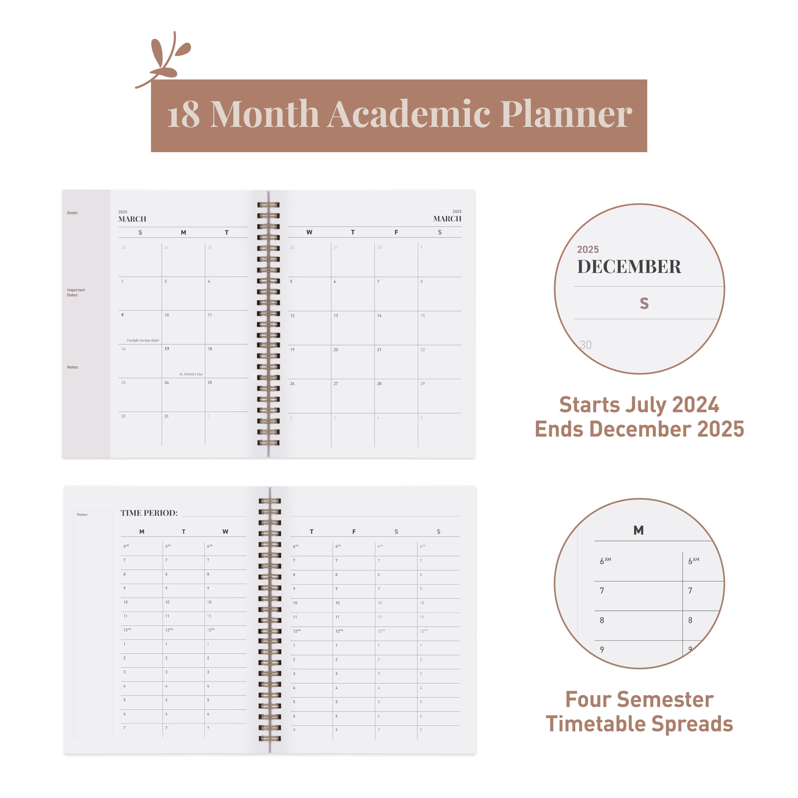 Riley's 2024-2025 Cat Themed Academic Planner - 18 Month Weekly & Monthly Organizer (July 2024-December 2025) with Flexible Cover & Notes Pages - Perfect for Students, Teachers & Cat Lovers (20x15cm) - Ideal for School, College & Work Planning