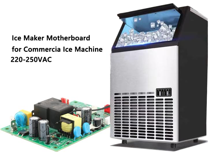 220V Freezer Ice Maker Motherboard Main Control Board with Digital Display - Replacement Part for Household & Commercial Waterflow Ice Machines - Perfect for DIY Repairs, Restaurant Equipment Maintenance, and Ice Production Facilities