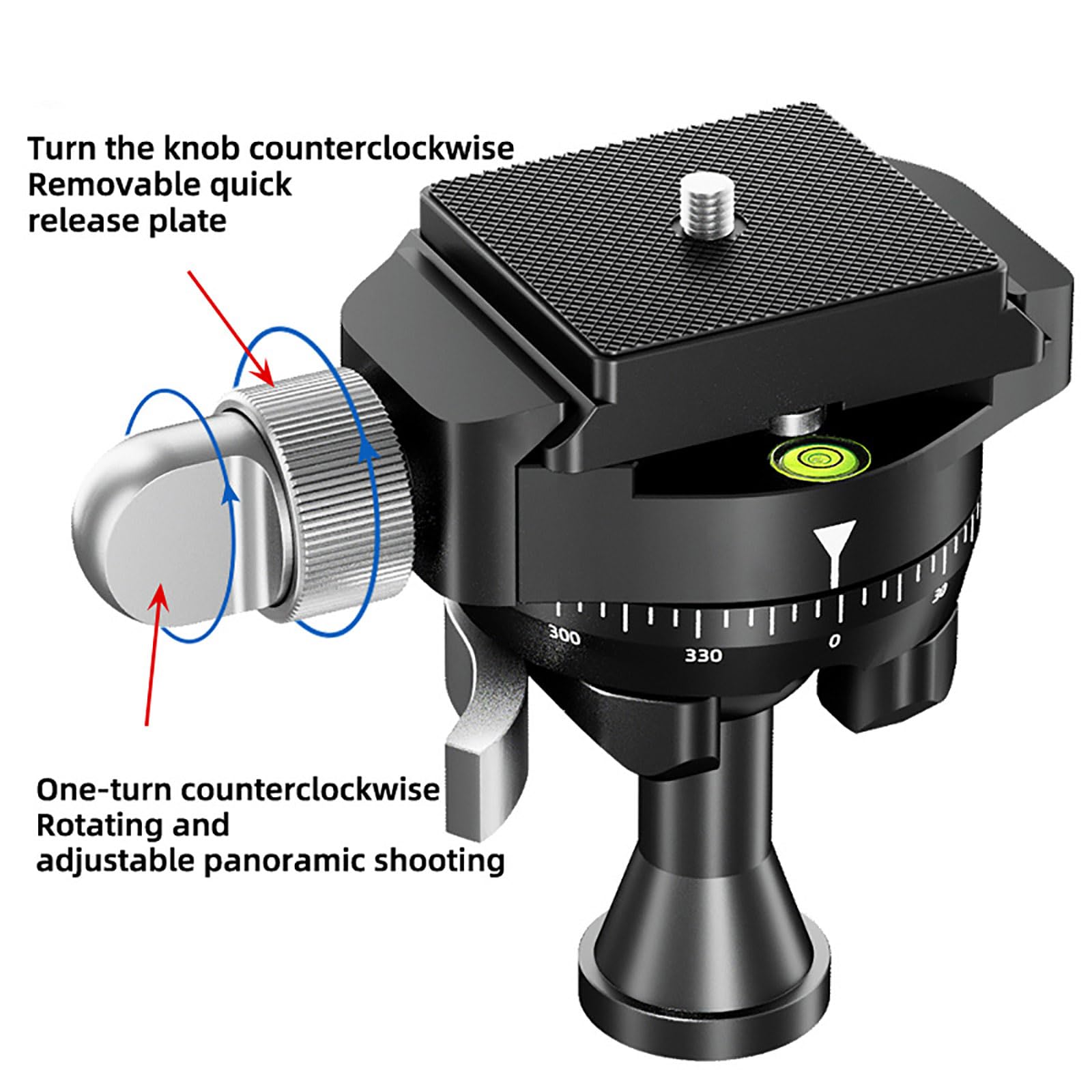 KA18 Mini Panoramic Reverse Ball Head - Aluminum Alloy Gimbal Mount for DSLR & Action Cameras | Portable Camera Stabilizer for Vlogging, Travel & Sports Filming