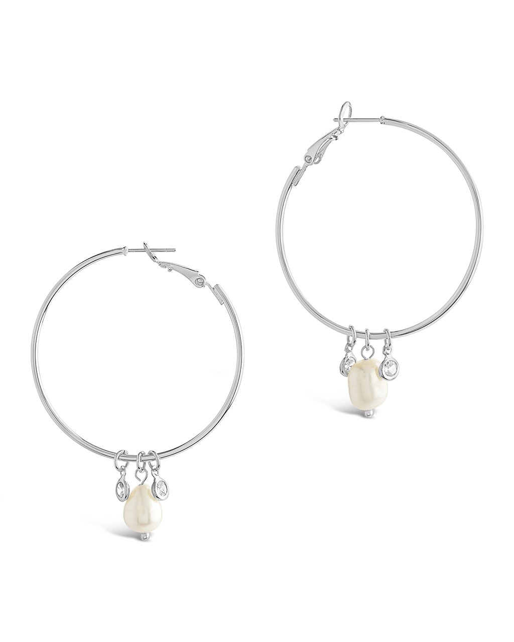 Elegant Pearl and Bezel CZ Hoop Earrings for Women – Hypoallergenic & Stylish Jewelry for Parties, Weddings & Everyday Wear