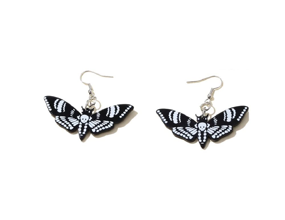 Acrylic Green Moth Butterfly Dragonfly Drop Earrings for Women - Cute Animal Wing Statement Fashion Hoop Dangle Jewelry - Perfect for Parties, Weddings & Everyday Wear