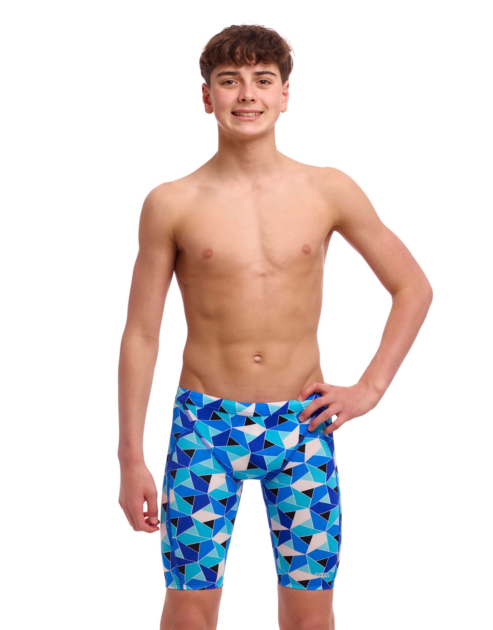 Boys Tetra Tonic Swim Training Jammer - Blue | Competitive Swimwear for Youth Athletes | Perfect for Swim Practice, Lessons & Water Sports